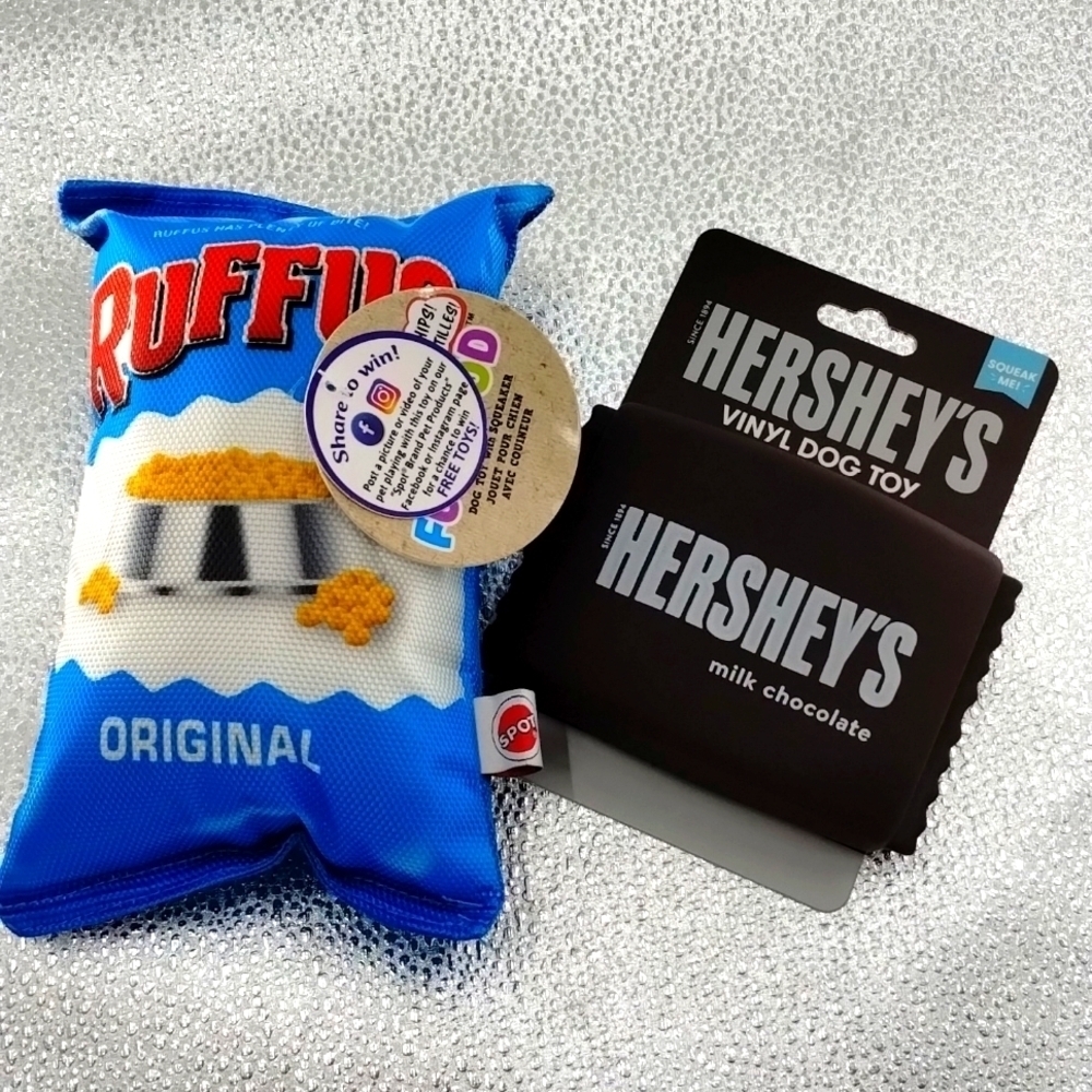 Crinkle and Squeak Dog Toys Ruffles and Hershey's chips and Candy